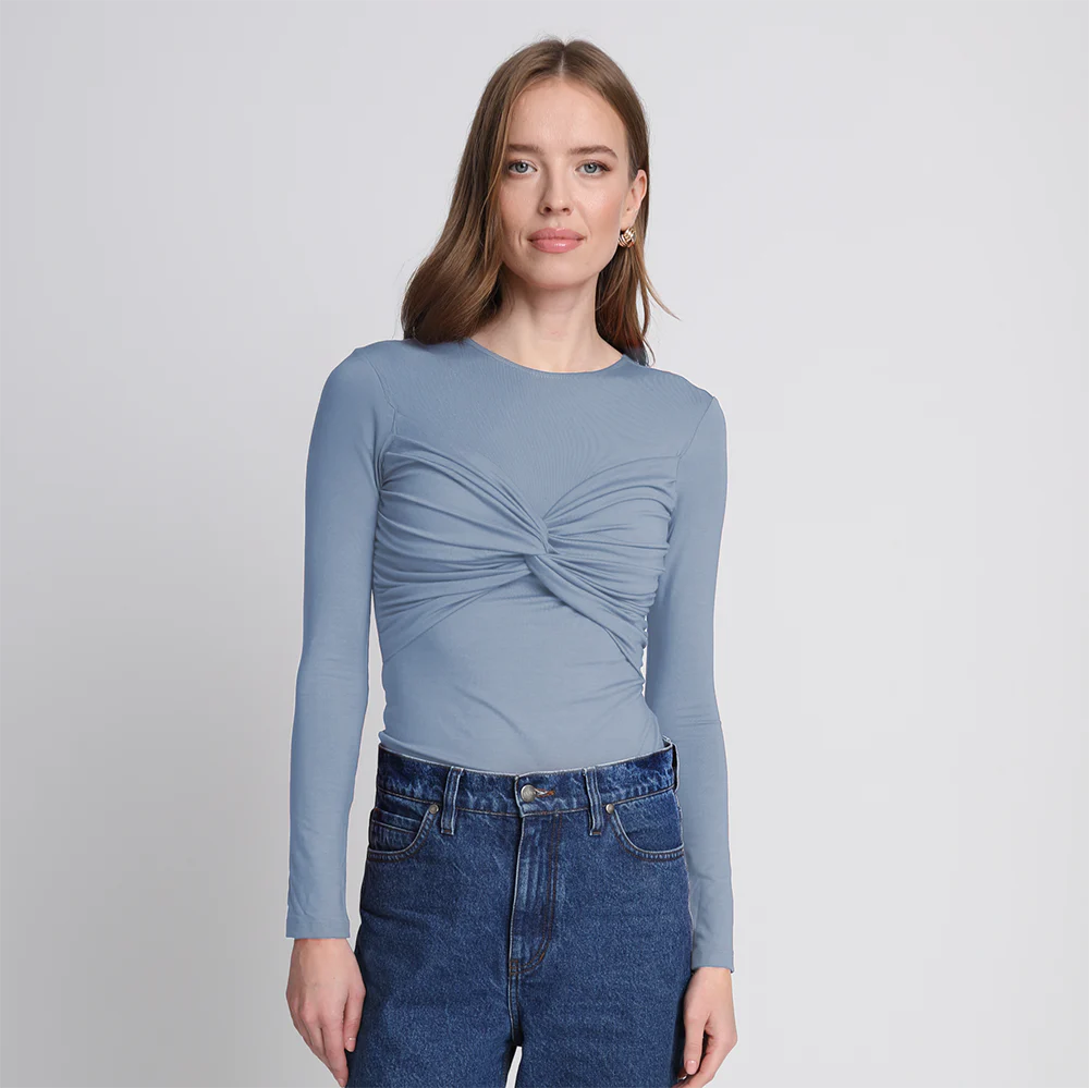 Longsleeve Miss Draped Silver Blue - Image 7