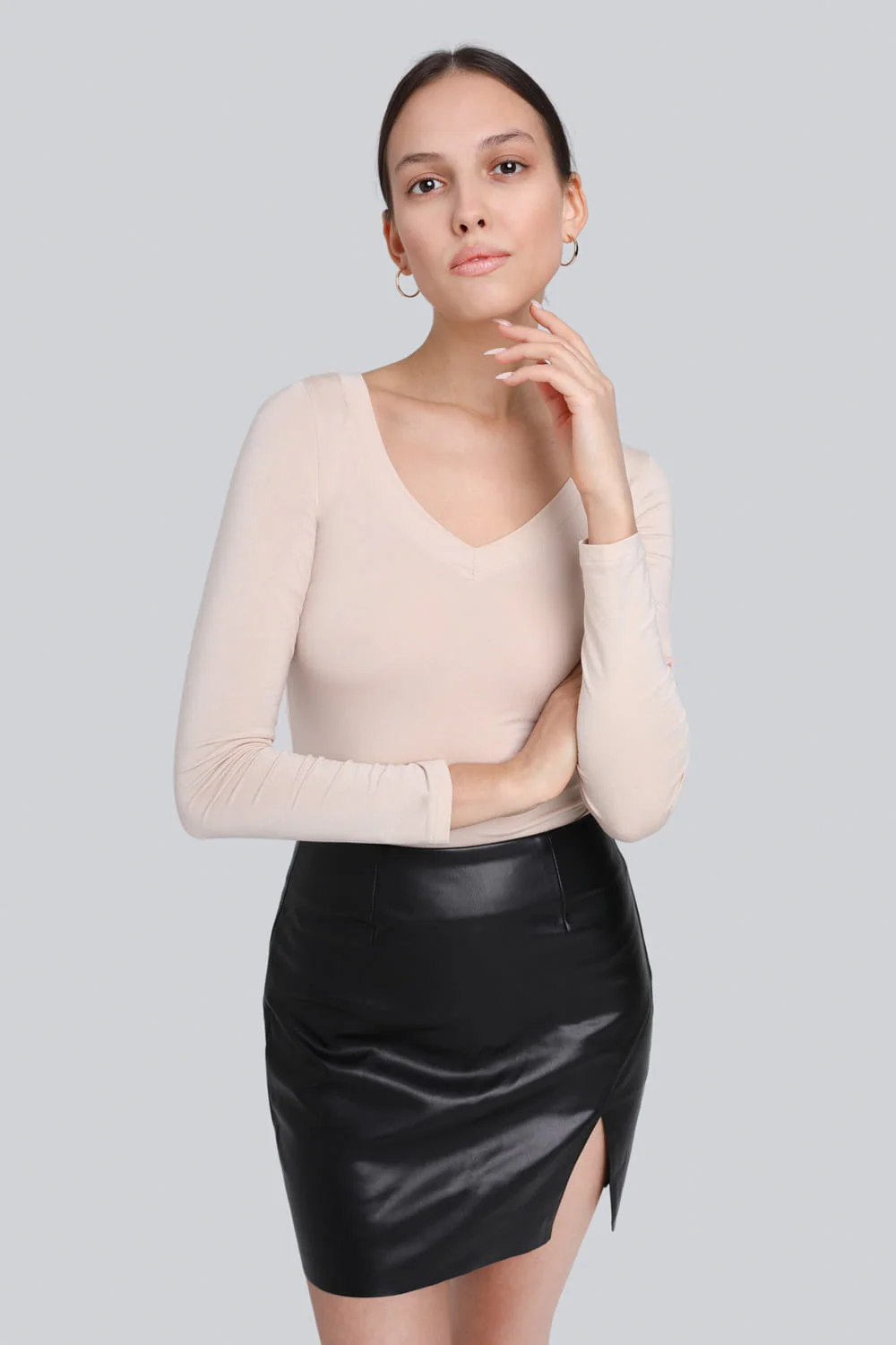 Longsleeve Miss Invisible V-neck Sand - Image 5