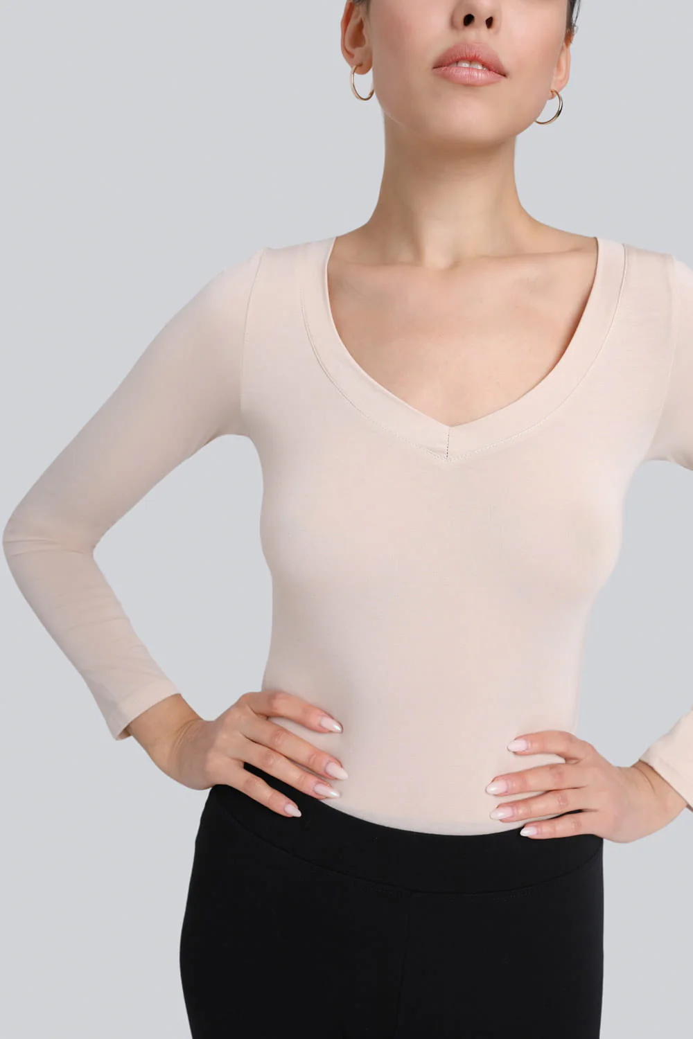 Longsleeve Miss Invisible V-neck Sand - Image 9