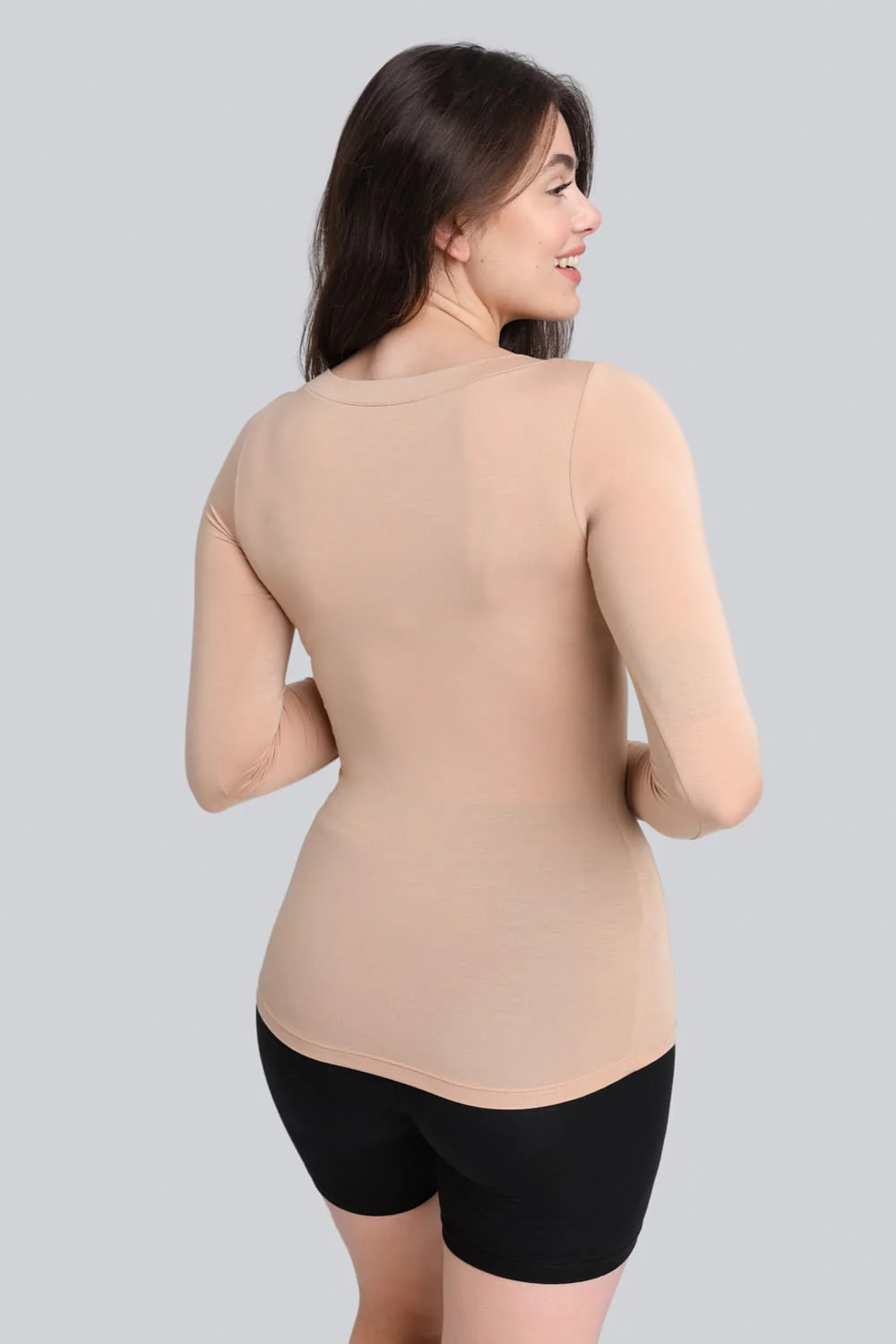 Longsleeve Miss Invisible V-neck Nude - Image 6