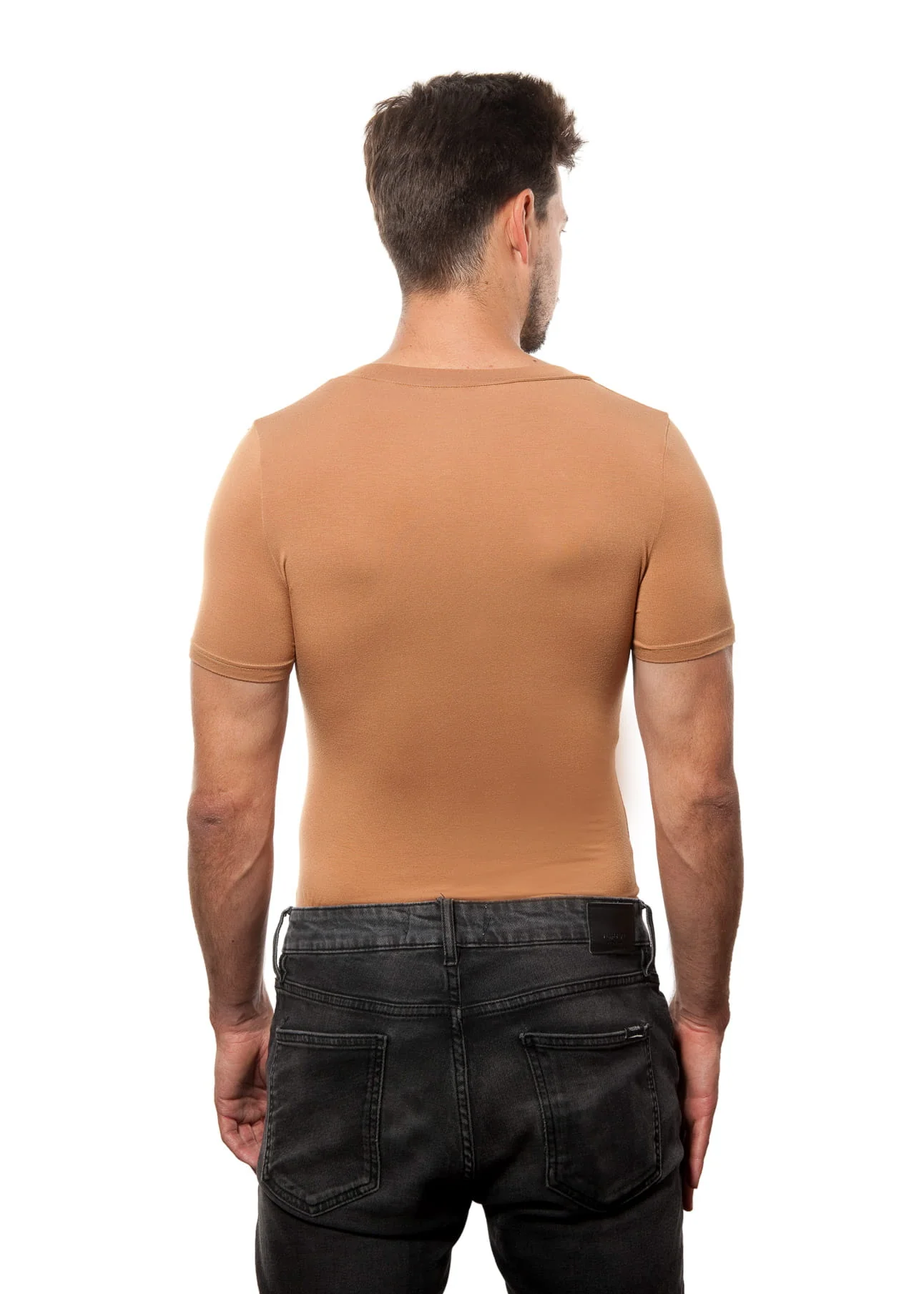 T-shirt Mr Invisible V-neck Caramel - Image 6