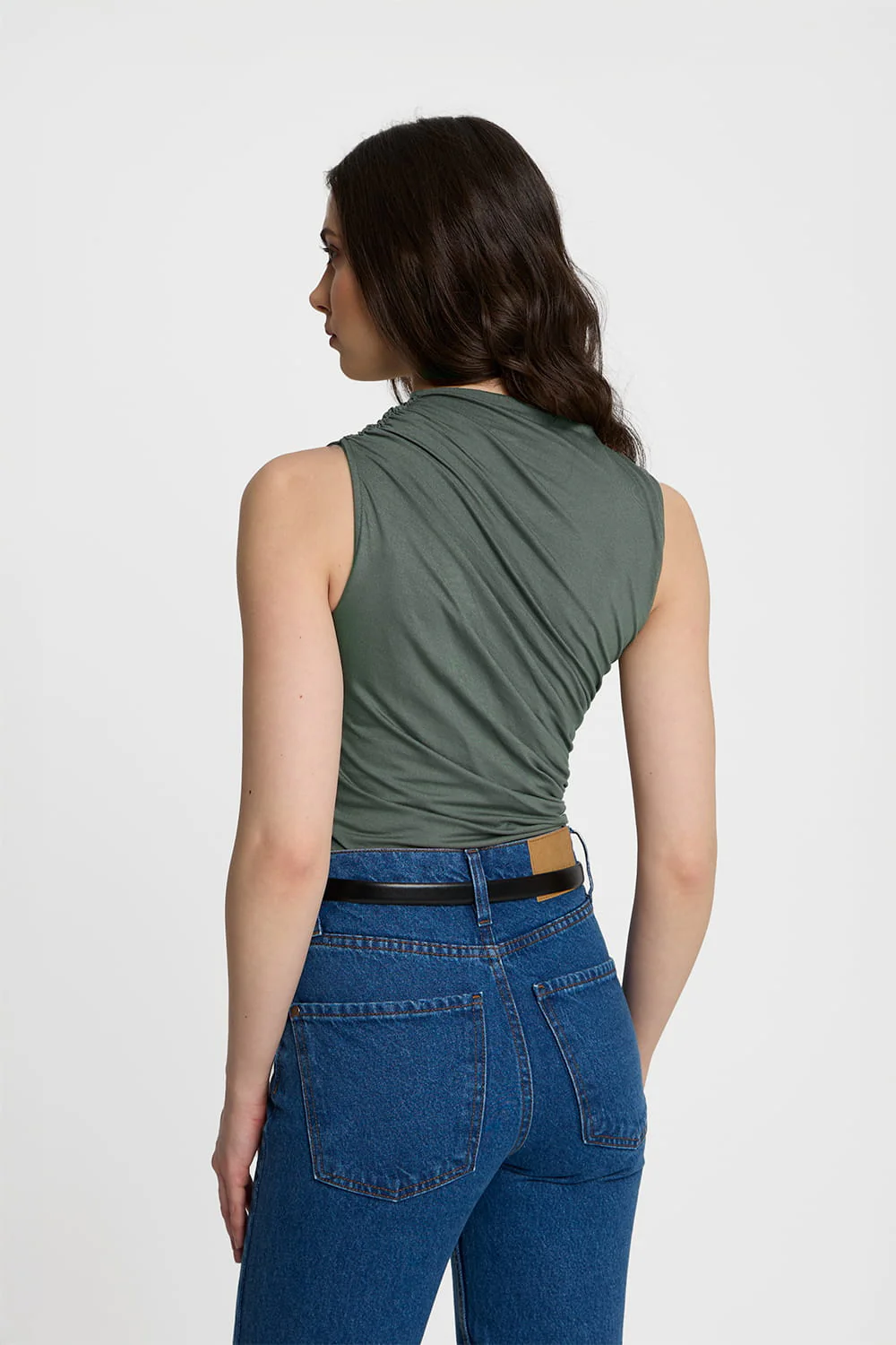 Top Miss Sculptural Olive - Image 5