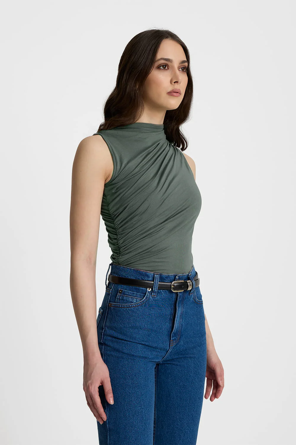Top Miss Sculptural Olive - Image 6