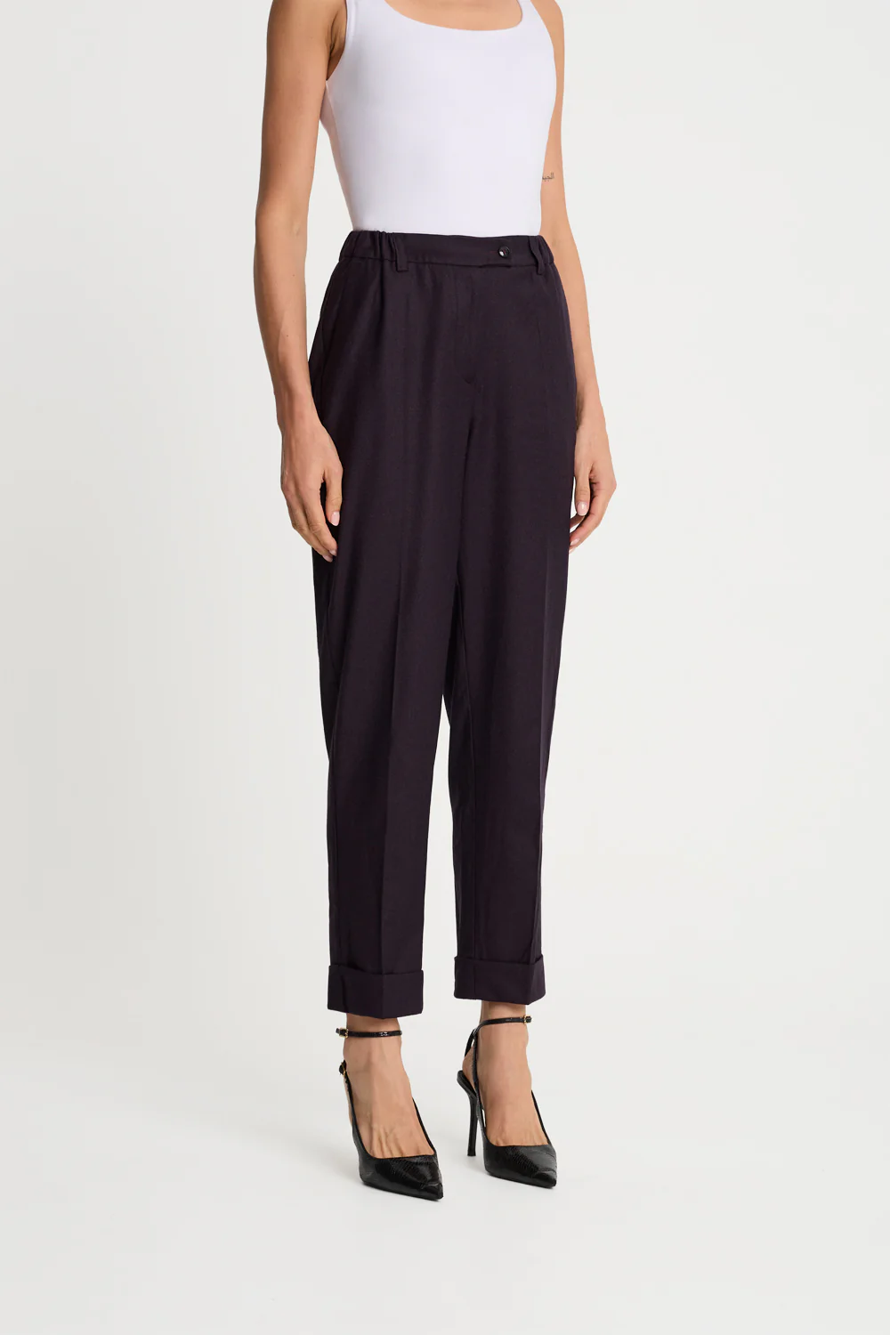 Spodnie Miss Heritage Melange Plum - Image 3