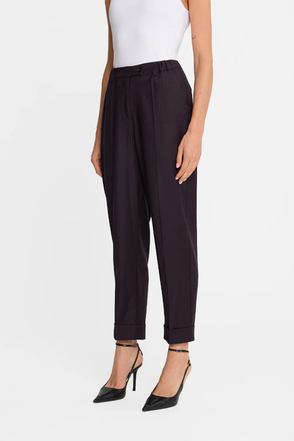 Spodnie Miss Heritage Melange Plum - Image 4